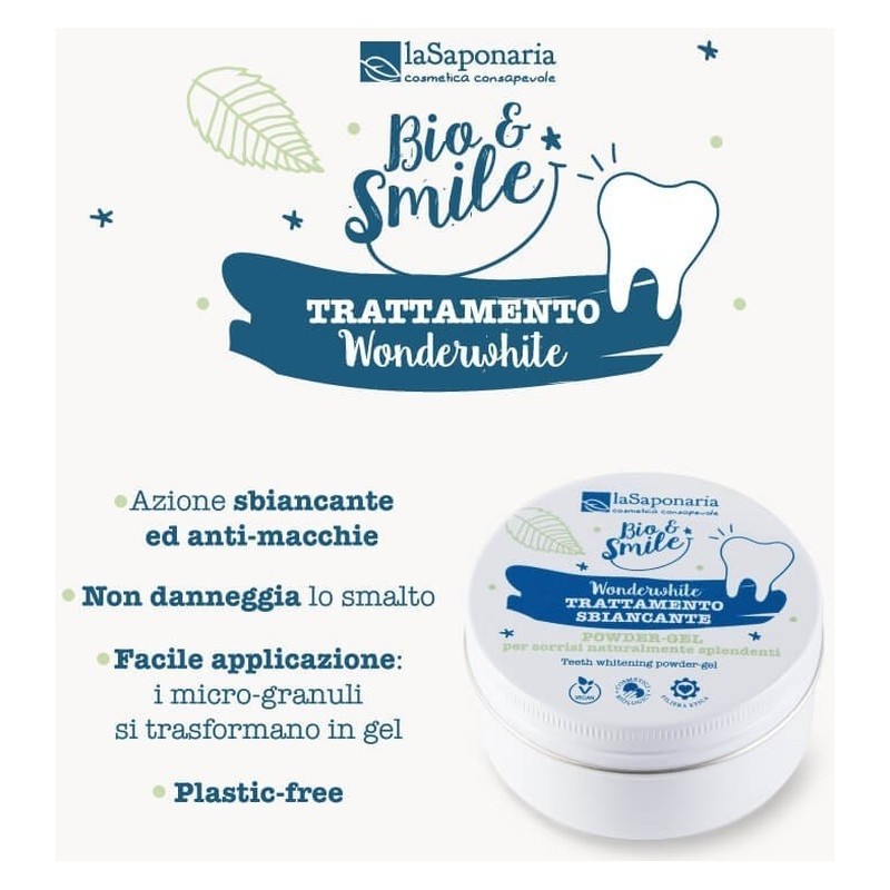 La Saponaria Dentifricio Solido WonderWhite per Trattamento Sbiancante - 50  g unisex
